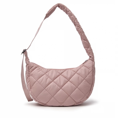 Túi MLB Curve padded hobo / crossbody bag New York Yankees Pink (33,5x20,5x13cm) - Túi xách, đeo vai, màu hồng
