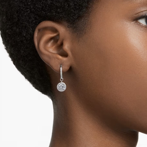 SWAROVSKI Angelic drop earrings (Round cut,, White, Rhodium plated) - Khuyên tai pha lê trắng - JEWELRY