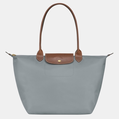CHÍNH HÃNG - LARGE SIZE - TÚI LONGCHAMP LE PLIAGE GREEN L TOTE BAG - STEEL - Túi xách màu xanh xám, xanh lam