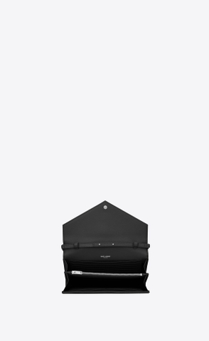 TÚI YSL WOC BLACK LOGO SILVER