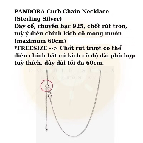 PANDORA Curb Chain Necklace & Dream Catcher Charm (Sterling Silver) - SET bộ dây chuyền dáng rút và hạt trang trí vòng bắt giấc mơ, bạc 925.