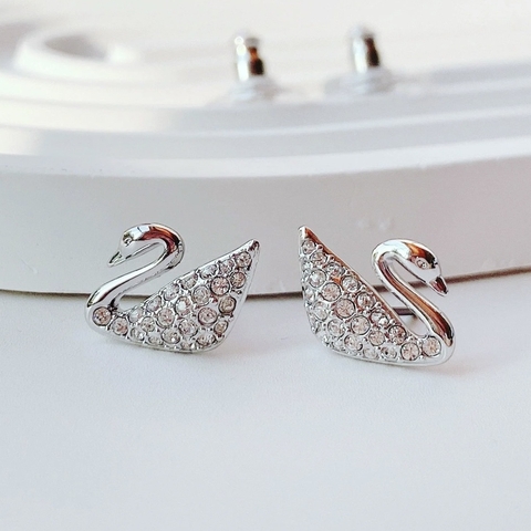 SWAROVSKI Iconic Swan earrings (Swan, White, Rhodium plated) - Khuyên tai thiên nga trắng - SWAROVSKI - JEWELRY