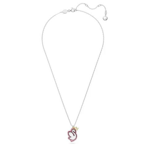 SWAROVSKI Swan pendant (Pink, White, Rhodium-plated) - Dây cổ, dây chuyền thiên nga, pha lê hồng - JEWELRY NECKLACE