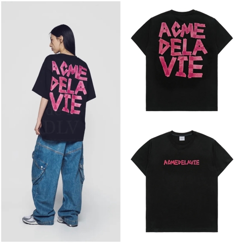ÁO ADLV TAPE TYPOGRAPHIC BLACK T-SHIRT - ÁO THUN CỔ TRÒN TAY LỠ MÀU ĐEN