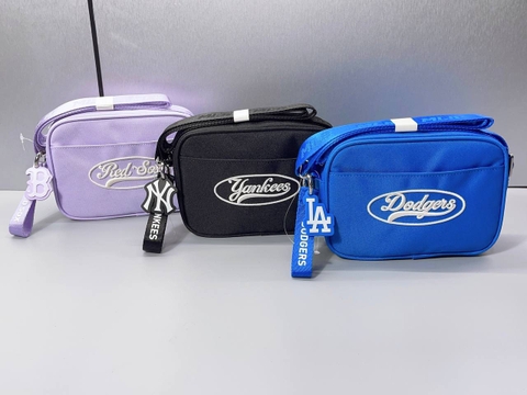 Túi MLB Varsity Camera cross Bag Black/Lavender/Blue - Túi đeo chéo màu đen/tím/xanh