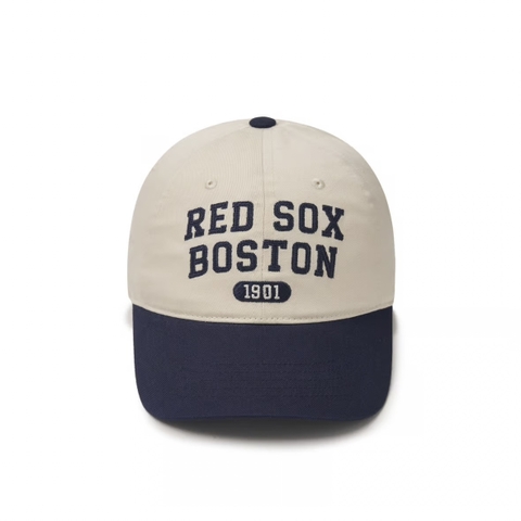 Mũ MLB Lettering color scheme unstructured ball cap Boston Red Sox Navy - Mũ lưỡi trai, nón kết phối màu xanh đen