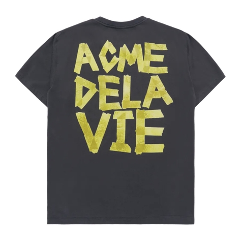 ÁO ADLV TAPE TYPOGRAPHIC CHARCOAL T-SHIRT - ÁO THUN CỔ TRÒN TAY LỠ MÀU THAN CHỈ