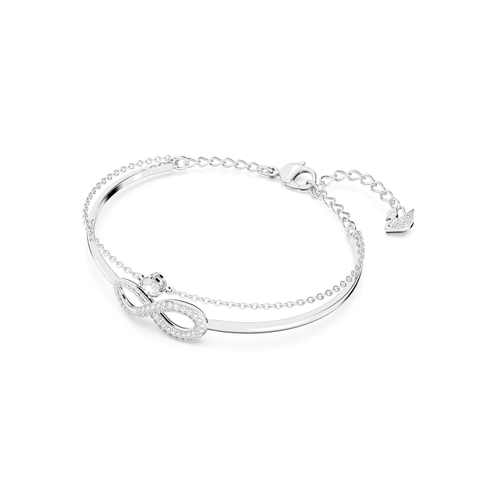 SWAROVSKI Infinity Bangle (White, Rhodium Plated) - Vòng/lắc tay vô cực, tình yêu vĩnh cửu, màu trắng - JEWELRY BRACELET