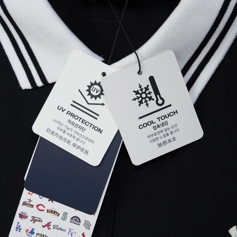 Áo MLB Basic collar color matching computer fit shirt New York Yankees BLACK POLO