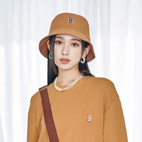 Mũ MLB Rookie Basic B Boston Brown Beige BUCKET HAT