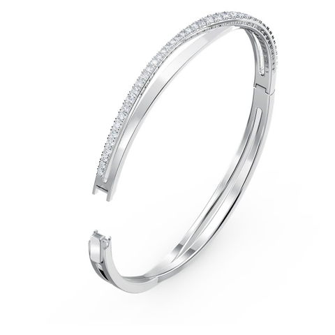 SWAROVSKI Hyperbola bangle (Round cut, White, Rhodium plated) - Vòng, lắc tay, pha lê trắng - JEWELRY BRACELET