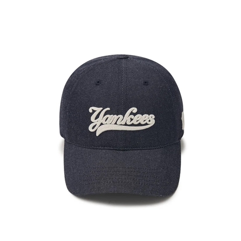 Mũ MLB Culsive Lettering Denim Unstructured Ball Cap New York Yankees NAVY DENIM