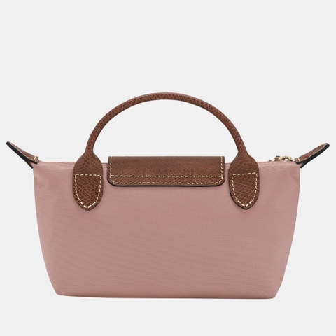 CHÍNH HÃNG - MINI SIZE - TÚI LONGCHAMP LE PLIAGE ORIGINAL POUCH WITH HANDLE - PINK TEA - Túi xách màu hồng trà, hồng nude sữa