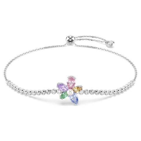 CHÍNH HÃNG - SWAROVSKI x Ariana bracelet (Mixed cuts, Flower, Multicolored, Rhodium plated) - Vòng, lắc tay, pha lê hoa - JEWELRY BRACELET