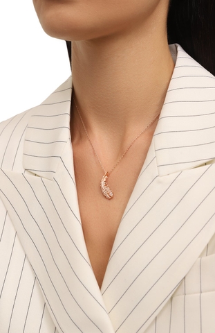 SWAROVSKI Nice pendant (Feather, White, Rose gold-tone plated) - Dây cổ, dây chuyền lông vũ hồng vàng - SWAROVSKI - JEWELRY NECKLACE