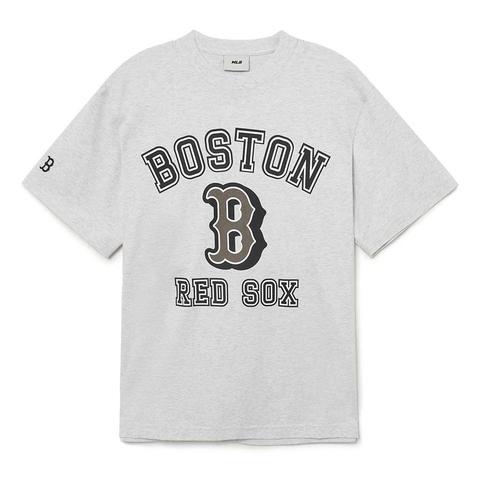 Áo Thun MLB Varsity Overfit Boston Redsox Tshirt 3ATSV0233-43MGL Màu Xám