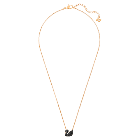 SWAROVSKI Iconic Swan pendant (Swan, Black, Rose gold-tone plated) - Dây cổ, dây chuyền SWAROVSKI - JEWELRY NECKLACE