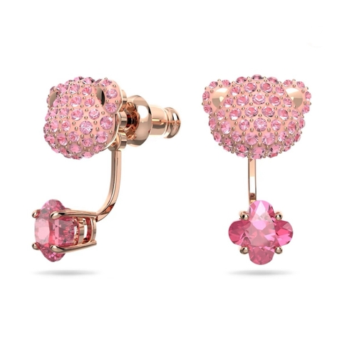 SWAROVSKI Teddy earring jackets (Bear, Pink, Rose gold-tone plated) - Khuyên tai gấu hồng - SWAROVSKI - JEWELRY