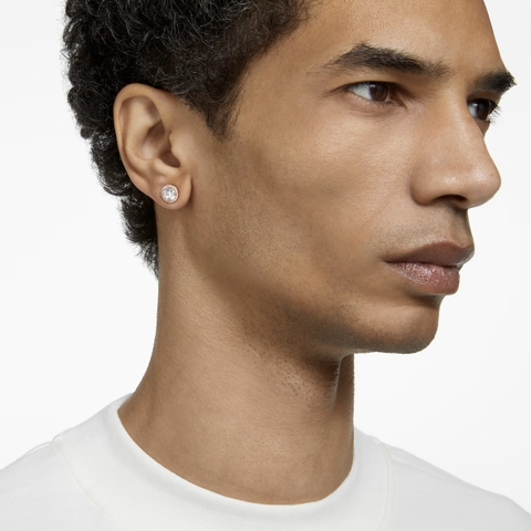 SWAROVSKI Una Angelic stud earrings (Round cut, Pavé, White, Rose gold-tone) - Khuyên tai, pha lê trắng - JEWERY