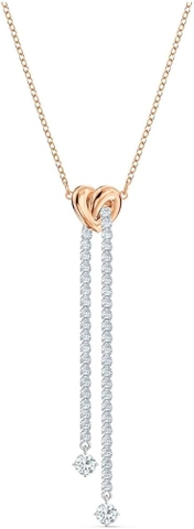 SWAROVSKI Lifelong Heart pendant Y (White, Rose gold-tone plated) - Dây cổ, dây chuyền HÌNH TIM PHỐI ĐÁ - SWAROVSKI - JEWELRY NECKLACE