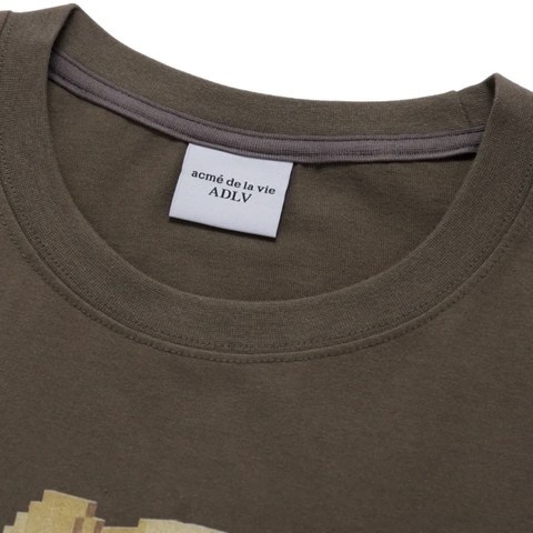 ÁO ADLV BLOCK BEAR CACAO T-SHIRT - Áo thun cổ tròn tay lỡ, hình gấu, màu nâu cacao