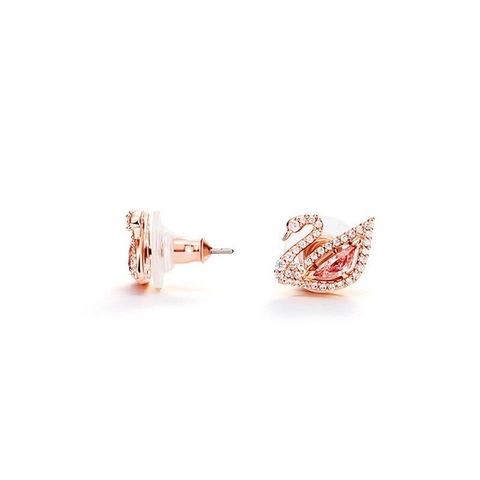 SWAROVSKI Dazzling Swan drop earrings (Pink, Rose gold-tone plated) - Khuyên tai thiên nga pha lê hồng - JEWELRY