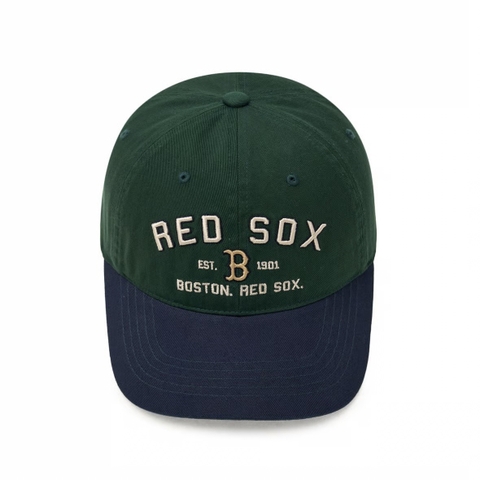 CHÍNH HÃNG - MLB Boston Red Sox Varsity Lettering Colorblock Unstructured Ball Cap - Mũ lưỡi trai nón kết tone xanh