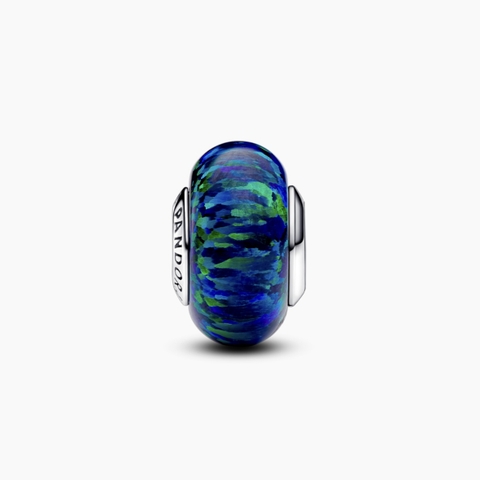 PANDORA Opalescent Green Charm (Silver Sterling, Opal Lap-created) - Hạt trang trí vòng tay hình tròn, màu xanh, bạc 925 - JEWELRY