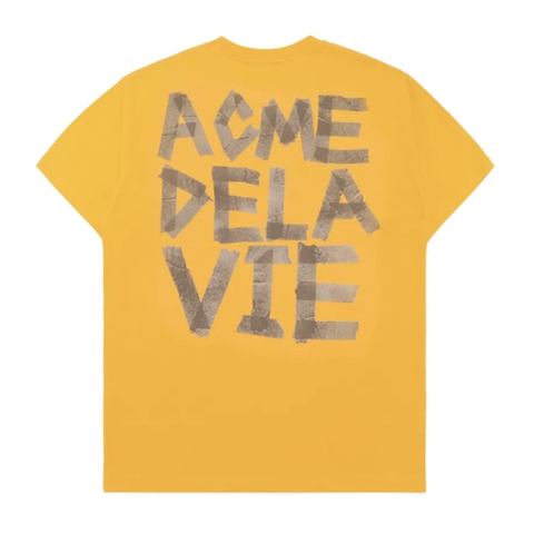 ÁO ADLV TAPE TYPOGRAPHIC YELLOW T-SHIRT - ÁO THUN CỔ TRÒN TAY LỠ MÀU VÀNG