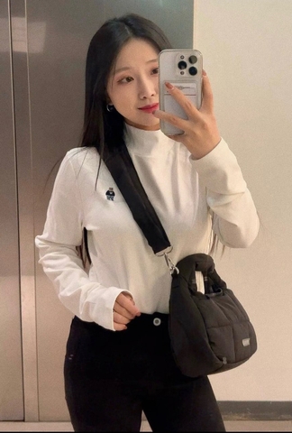 TÚI WHOAU PADDED HOBO BLACK BAG - TÚI XÁCH PHAO MÀU ĐEN