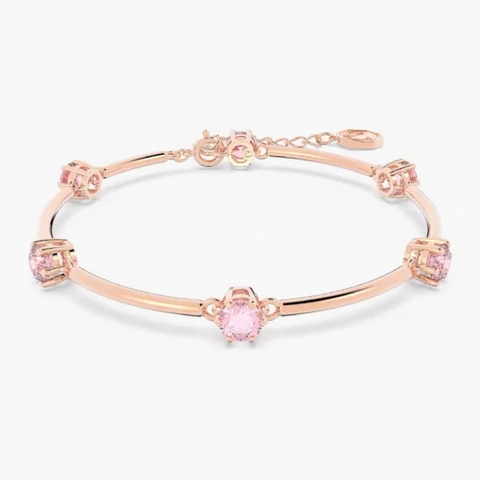 SWAROVSKI Constella bangle (Round cut, Pink, Rose gold-tone plated) - Vòng, lắc tay pha lê hồng
