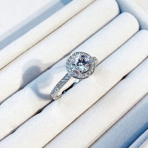 SWAROVSKI Angelic ring (Round cut, White, Rhodium plated) - RINGS - Nhẫn pha lê trắng - JEWELRY