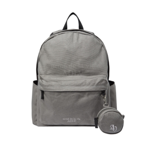 ADLV BASIC LOGO SIMPLE COTTON BACKPACK Cream/Grey/Black - Cặp, Balo màu trắng kem/xám/đen