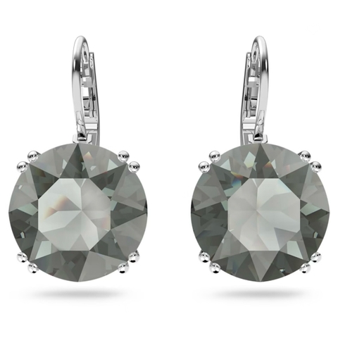 SWAROVSKI Millenia drop earrings (Round cut, Black, Rhodium plated) - Khuyên tai pha lê đen, cắt tròn - JEWELRY