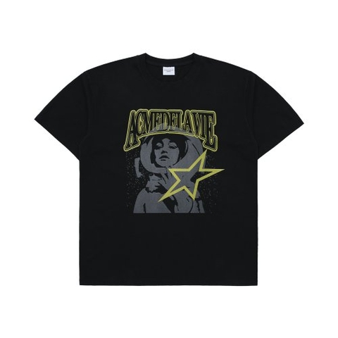 ÁO ADLV AE LOGO ASTRONAUT ARTWORK SHORT SLEEVE T-SHIRT BLACK - ÁO THUN MÀU ĐEN PHI HÀNH GIA