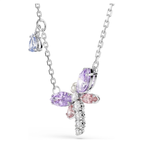 CHÍNH HÃNG - SWAROVSKI x Ariana pendant (Capsule, Mixed cuts, Dragonfly, Multicolored, Rhodium plated) - Dây cổ / chuyền, pha lê cánh chuồn chuồn - JEWELRY NECKLACE