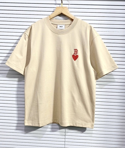 Áo MLB Logo New York Yankees Heart T-SHIRT BEIGE - ÁO PHÔNG TIM BE