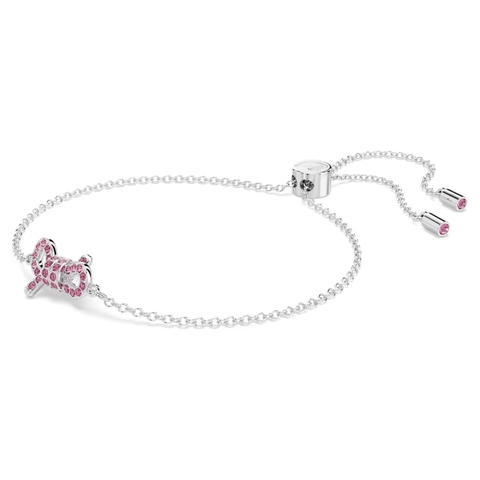 SWAROVSKI Lifelong Bow bracelet (Bow, Pink, Rhodium plated) - Vòng, lắc tay, hình nơ, pha lê hồng - JEWELRY BRACELET