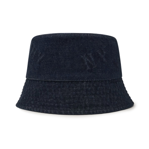 Mũ MLB Classic Monogram Random Tonal Tone Emboss Denim Bucket Hat Drop Fit New York Yankees Dark Blue - Mũ vành tròn màu xanh đậm