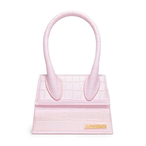 Túi Jacquemus Chiquito Moyen Croc PINK Màu Hồng Nhạt (size 18cm)