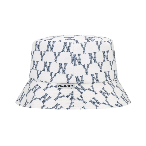 [SALE] Mũ MLB Bucket Hat Monogram Crayon NY Newyork Yankees WHITE - Mũ vành tròn màu trắng