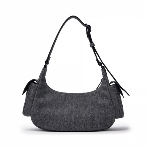 Túi MLB Basic Mega Logo Denim Cargo crossbody / shoulder Bag New York Yankees NY Grey - Túi xách, đeo vai, màu xám denim