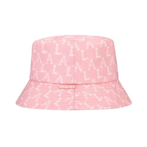 [SALE] Mũ MLB Bucket hat Monogram Crayon LA Dodgers Pink - Mũ vành tròn màu hồng