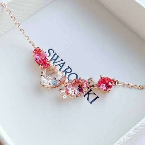 SWAROVSKI Gema 520 pendant (Candy and heart, Pink, Rose gold-tone plated) - Dây chuyền kẹo, tim, LOVE hồng - JEWELRY NECKLACE