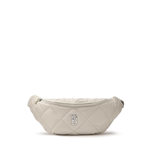 Túi MLB Curve Padding Hip Sack B Booston Cream - Túi đeo hông, túi bao tử màu kem