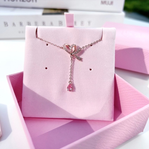 SWAROVSKI Volta necklace (Bow, Small, White, Rose gold-tone plated) - Dây cổ, dây chuyền SWAROVSKI - JEWELRY NECKLACE