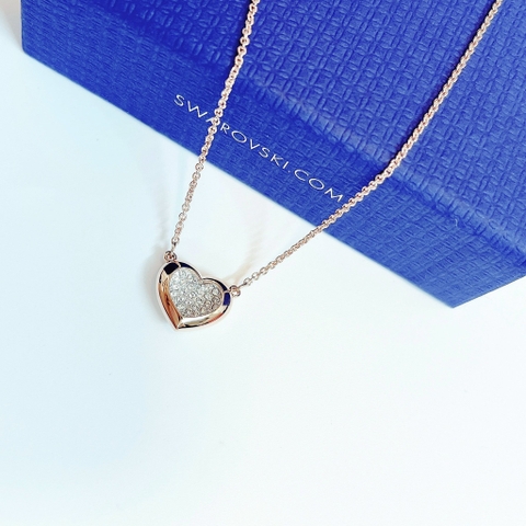 SWAROVSKI Heart necklace (Heart, gold tone) - Dây cổ, dây chuyền, hình trái tim - JEWELRY NECKLACE