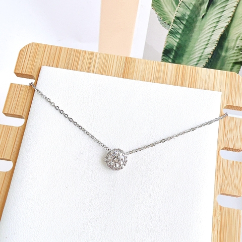 SWAROVSKI Angelic pendant (Round cut, White, Rhodium plated) - Dây cổ, dây chuyền đá tròn - SWAROVSKI - JEWELRY NECKLACE