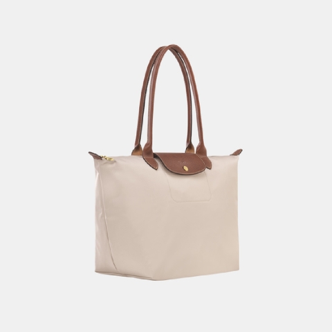 LAGRE SIZE - TÚI LONGCHAMP LE PLIAGE ORIGINAL TOTE BAG - PAPER - Túi xách màu be, quai nắp nâu