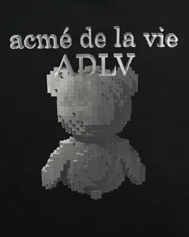 ÁO ADLV BLOCK BEAR BLACK T-SHIRT - Áo thun cổ tròn tay lỡ, hình gấu, màu đen